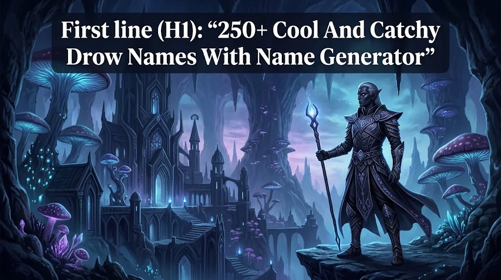 250+ Cool And Catchy Drow Names With Name Generator