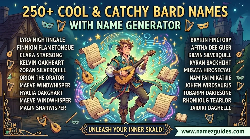 Cool And Catchy Bard Names With Name Generator