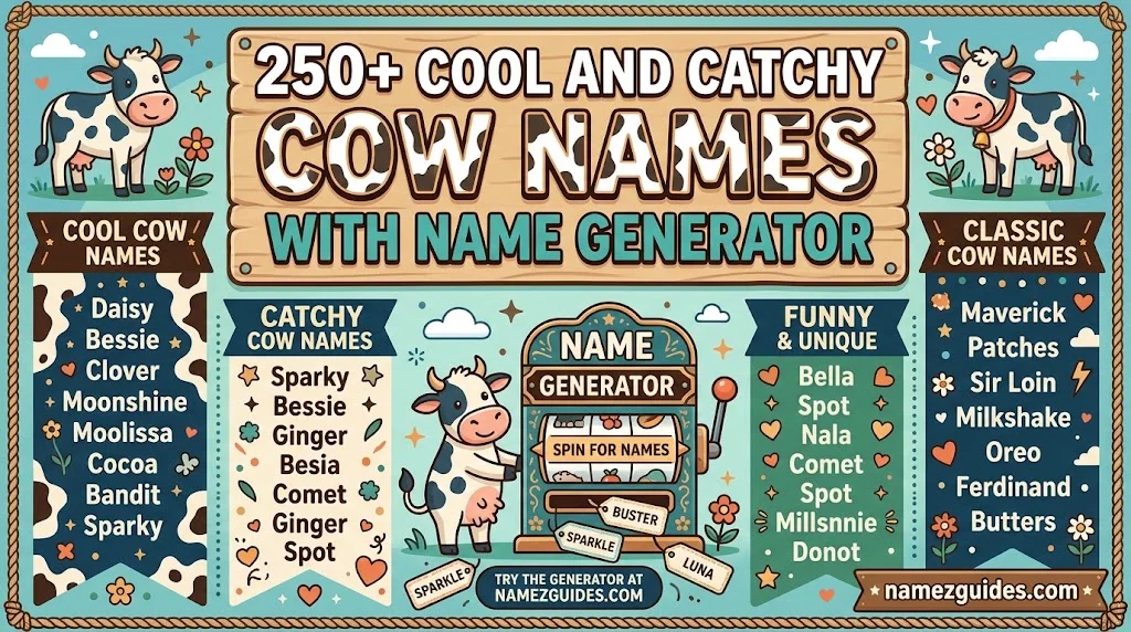Cool And Catchy Cow Names With Name Generator