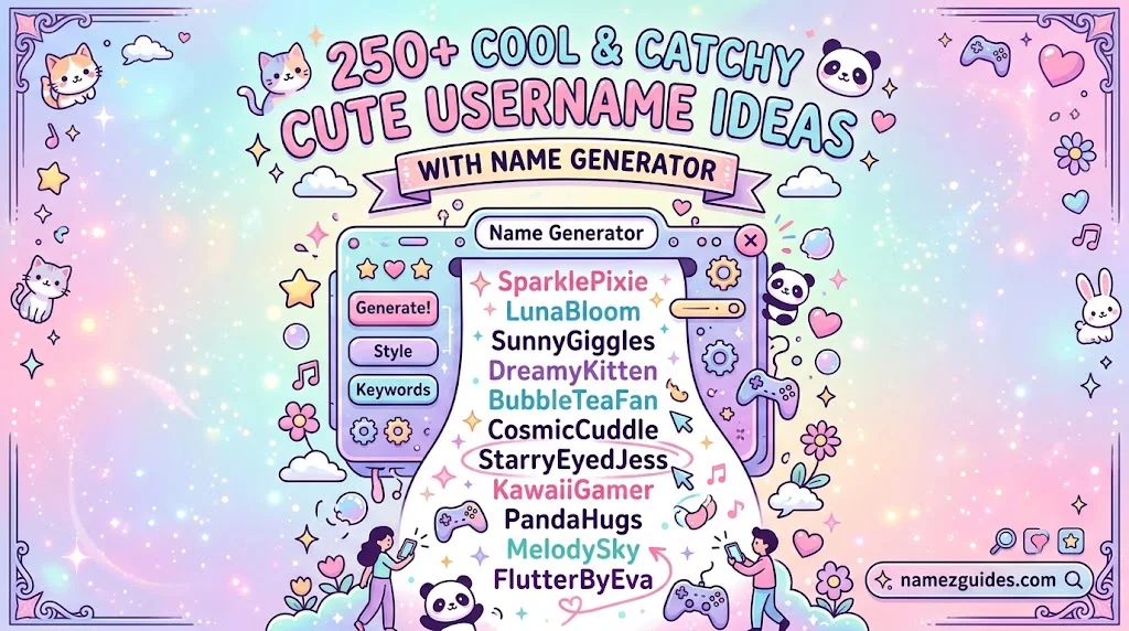 Cool And Catchy Cute Username Ideas With Name Generator