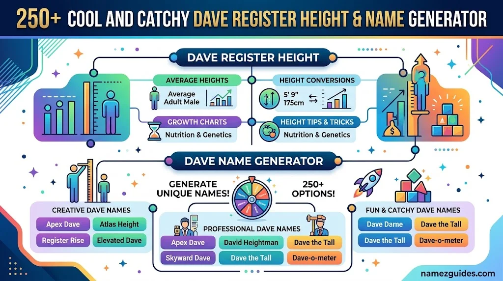 Cool And Catchy Dave Register Height With Name Generator