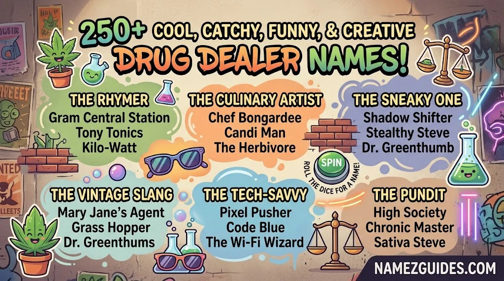 Cool And Catchy Funny & Creative Drug Dealer Names With Name Generator
