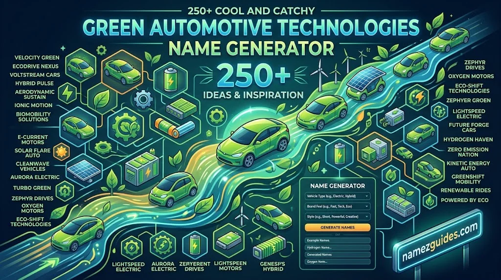 Cool And Catchy Green Automotive Technologies With Name Generator