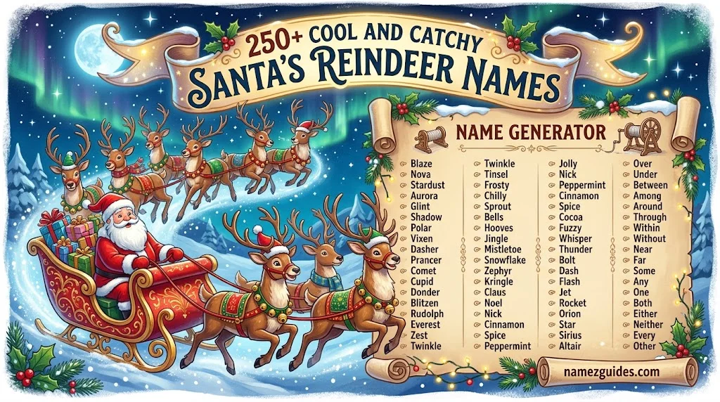 Cool And Catchy Santa’s Reindeer Names With Name Generator