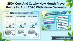 Cool And Catchy New Month Prayer Points for April 2026 With Name Generator
